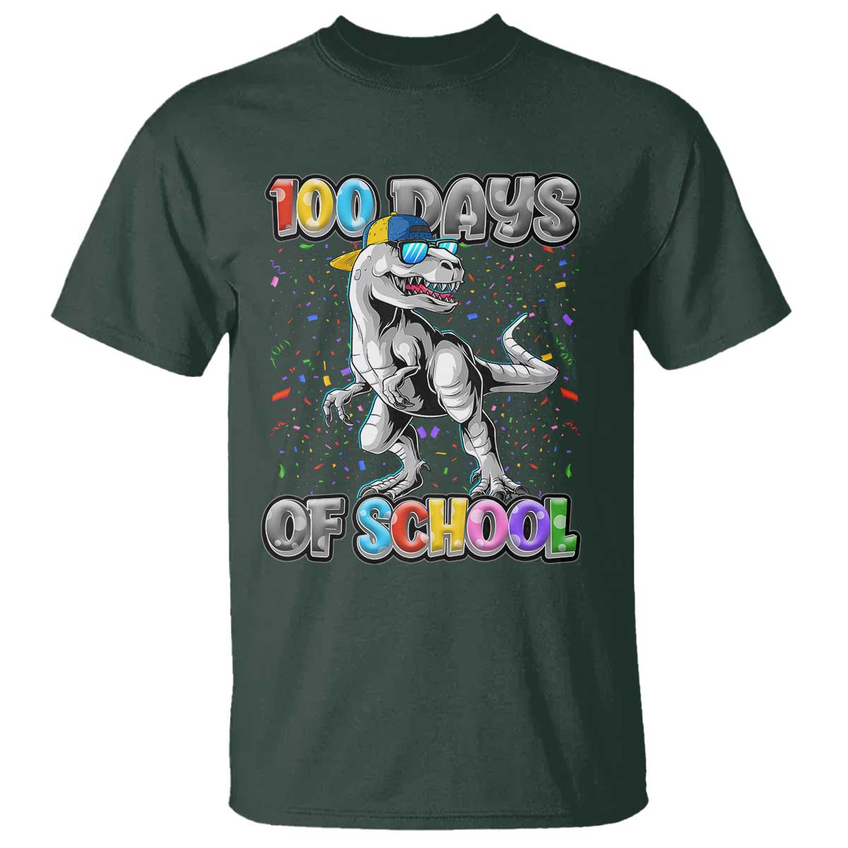 100 Days Of School T Shirt Funny Cool Dinosaur Trex 100 Days Smarter - Wonder Print Shop