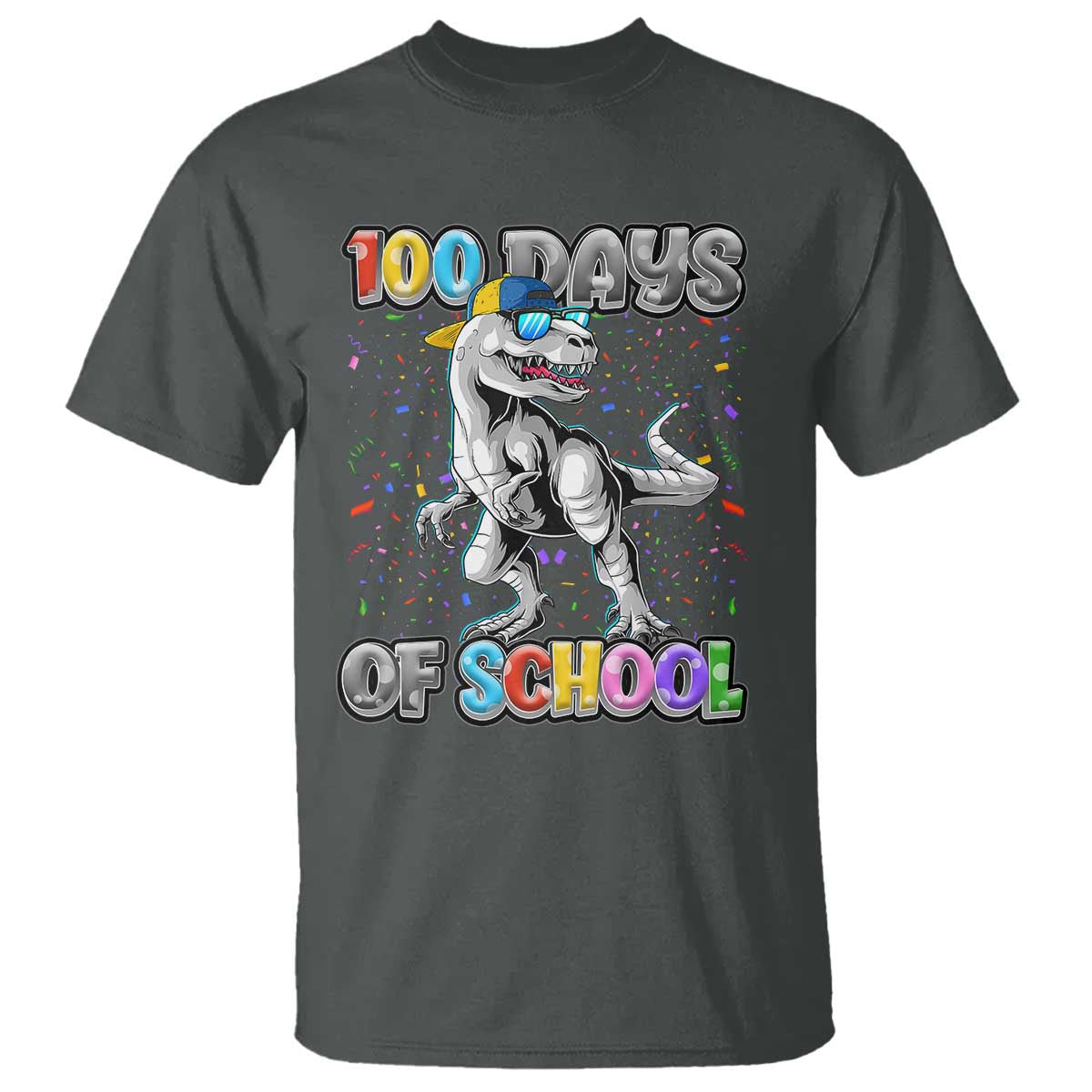 100 Days Of School T Shirt Funny Cool Dinosaur Trex 100 Days Smarter - Wonder Print Shop