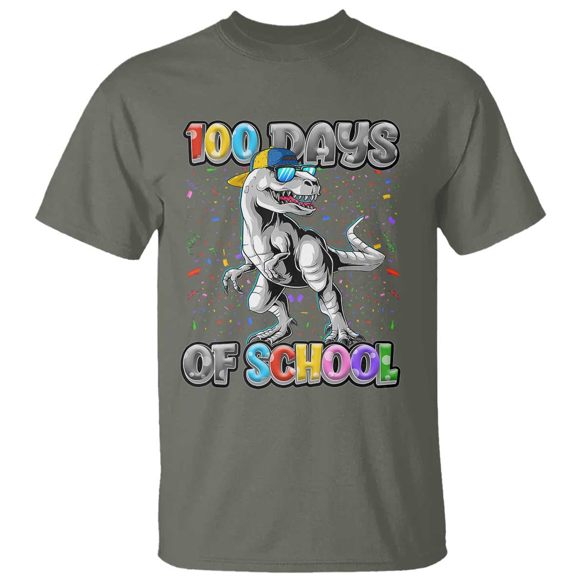 100 Days Of School T Shirt Funny Cool Dinosaur Trex 100 Days Smarter - Wonder Print Shop