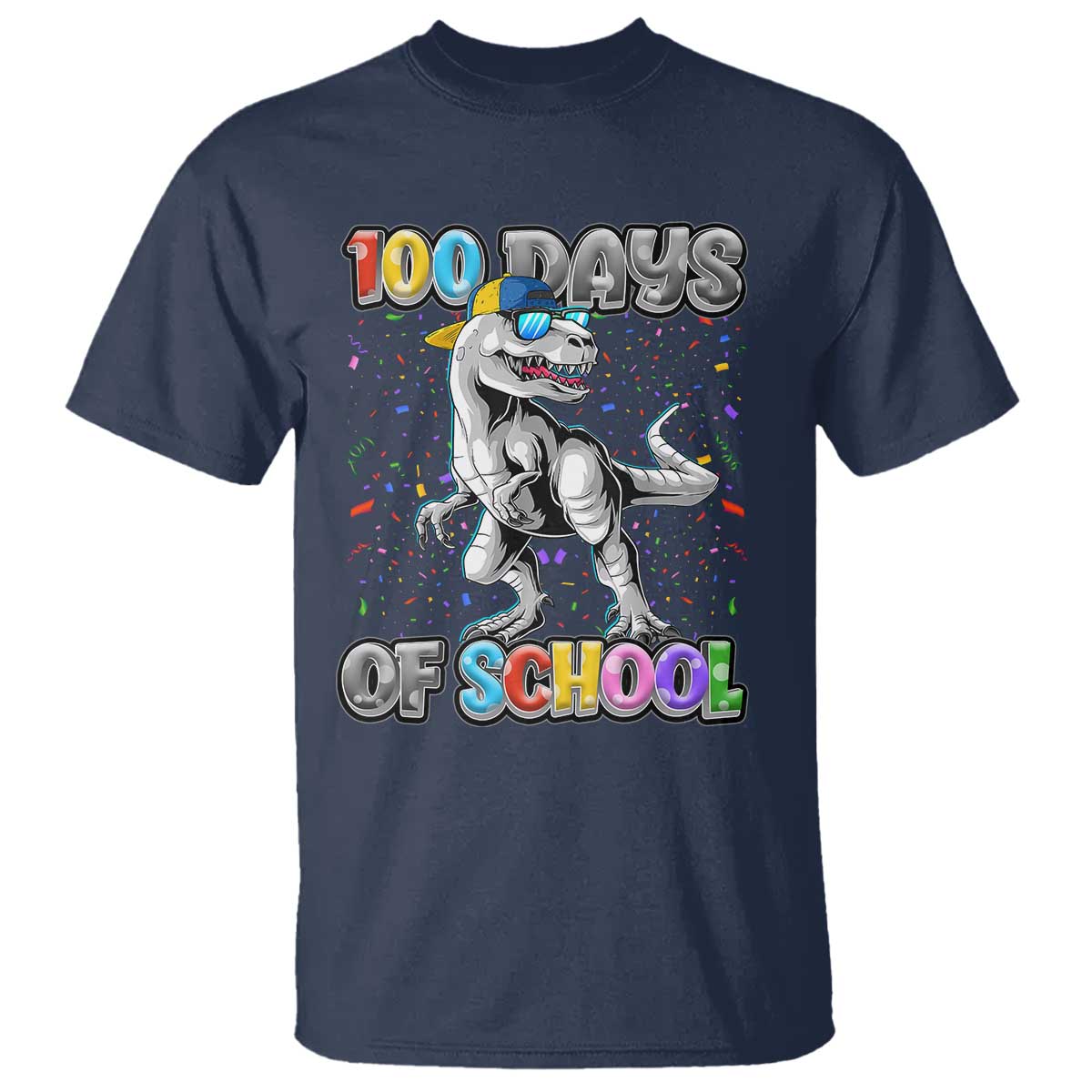 100 Days Of School T Shirt Funny Cool Dinosaur Trex 100 Days Smarter - Wonder Print Shop