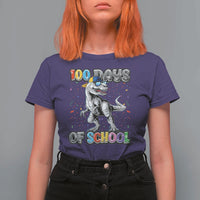 100 Days Of School T Shirt For Women Funny Cool Dinosaur Trex 100 Days Smarter - Wonder Print Shop