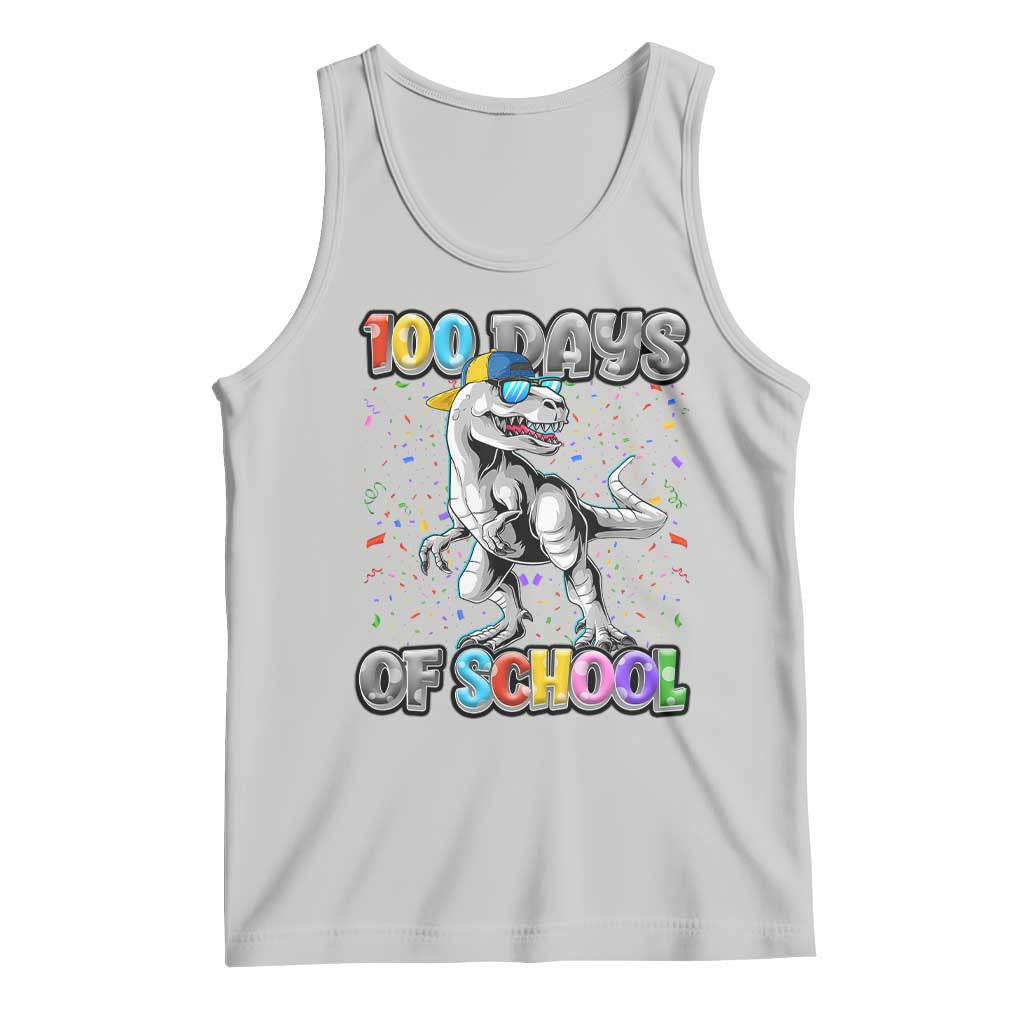 100 Days Of School Tank Top Funny Cool Dinosaur Trex 100 Days Smarter