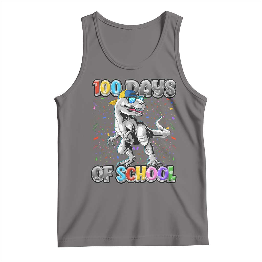 100 Days Of School Tank Top Funny Cool Dinosaur Trex 100 Days Smarter