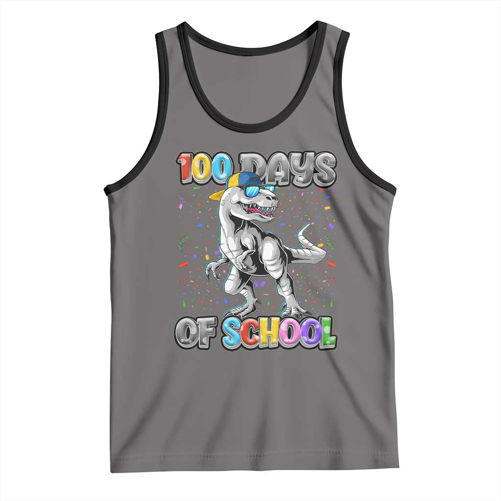 100 Days Of School Tank Top Funny Cool Dinosaur Trex 100 Days Smarter