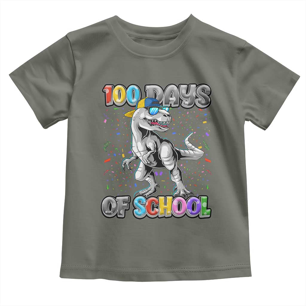 100 Days Of School Toddler T Shirt Funny Cool Dinosaur Trex 100 Days Smarter