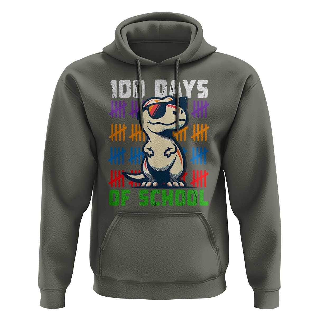 100 Days of School 100th Day Dino Hoodie