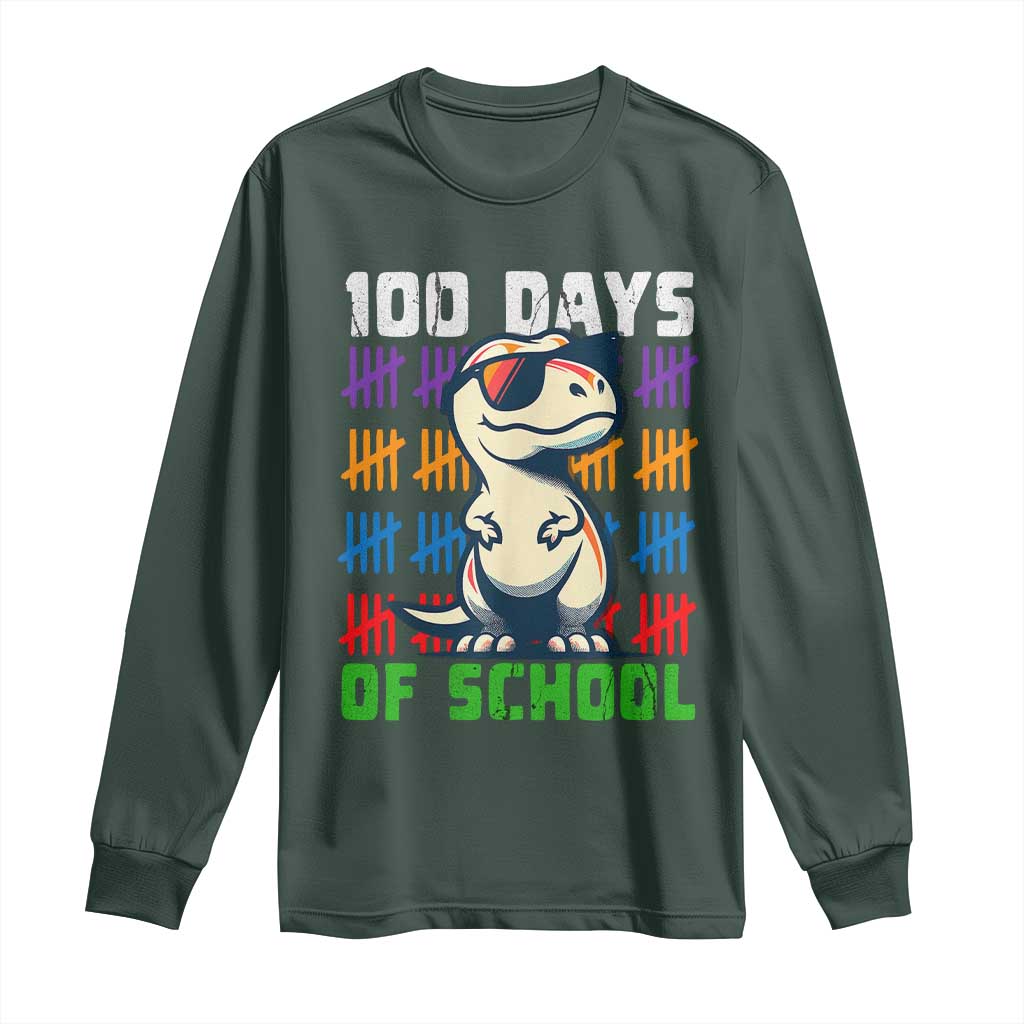 100 Days of School 100th Day Dino Long Sleeve Shirt