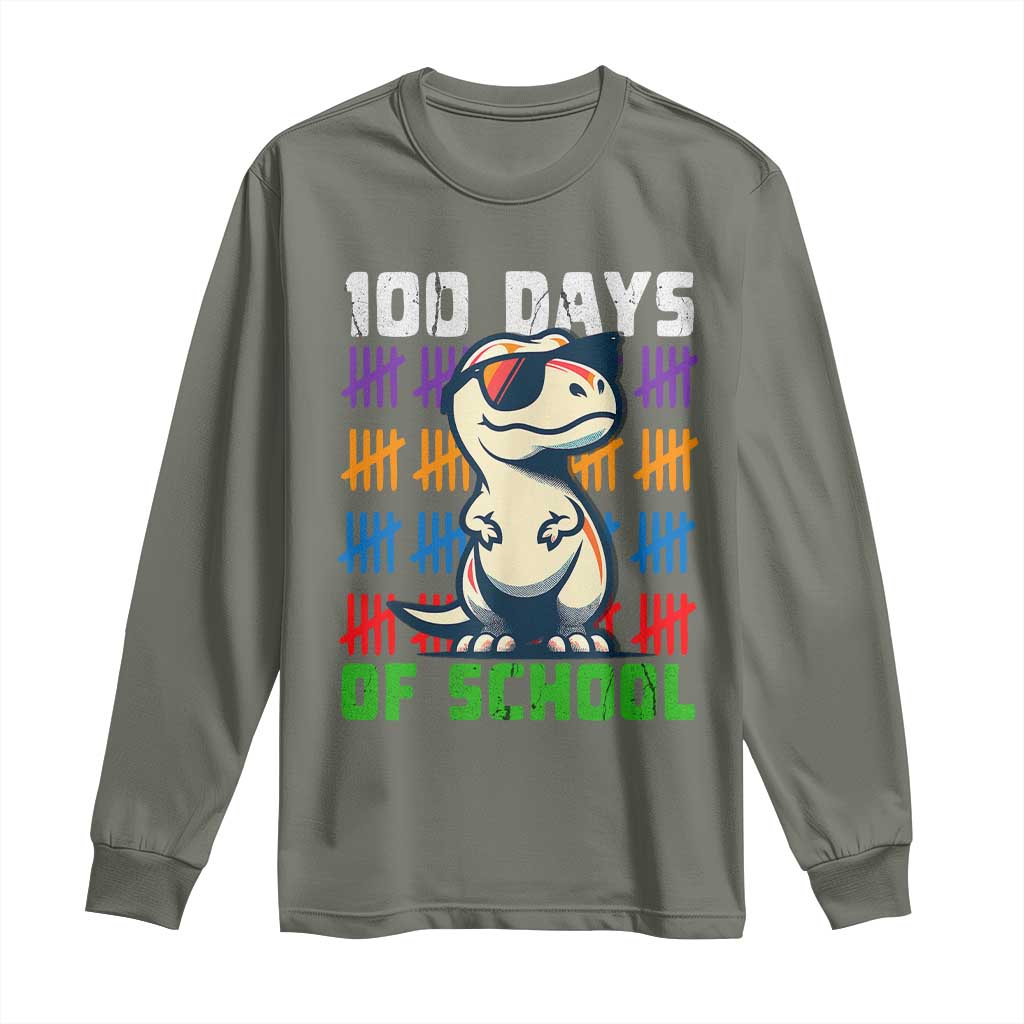 100 Days of School 100th Day Dino Long Sleeve Shirt