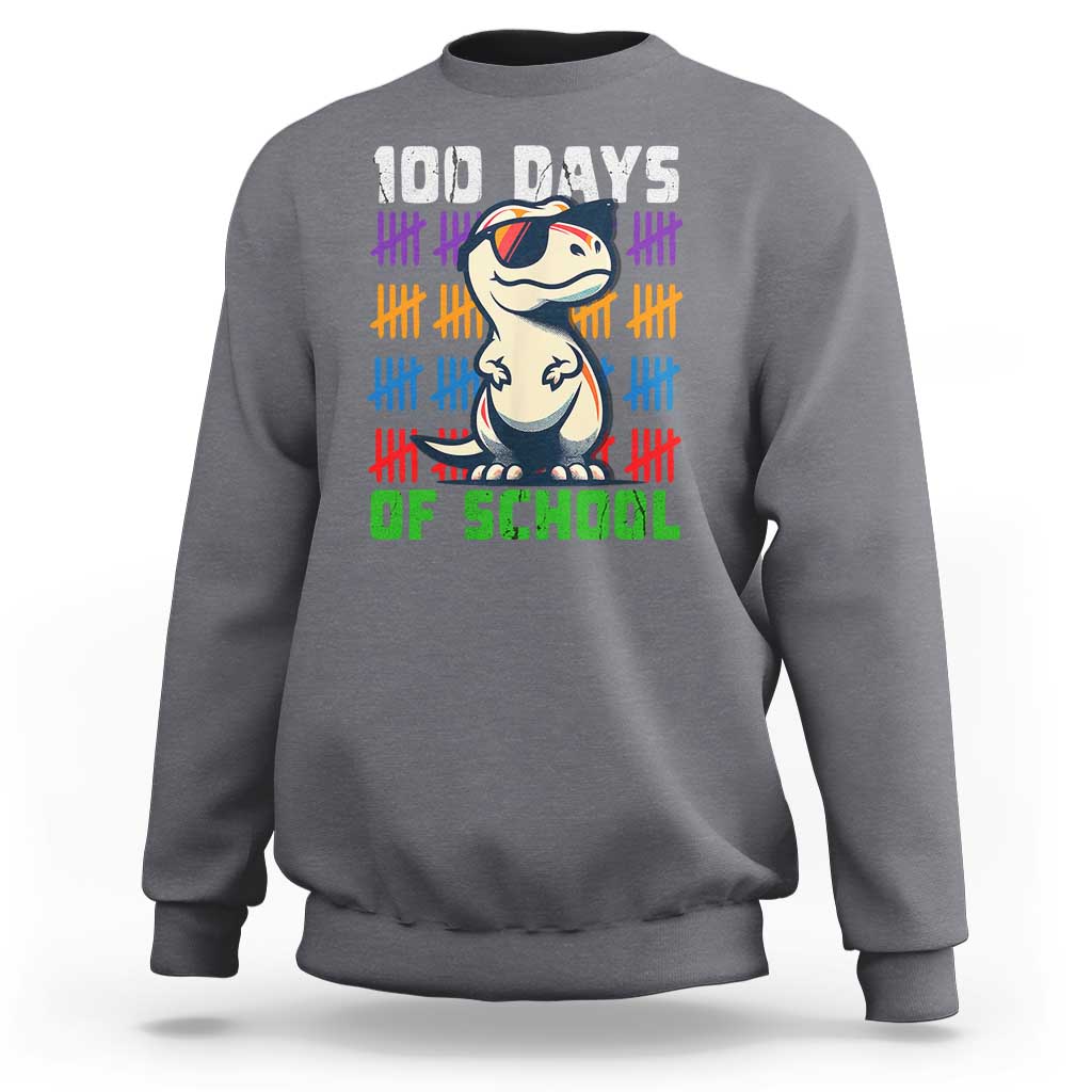 100 Days of School 100th Day Dino Sweatshirt - Wonder Print Shop