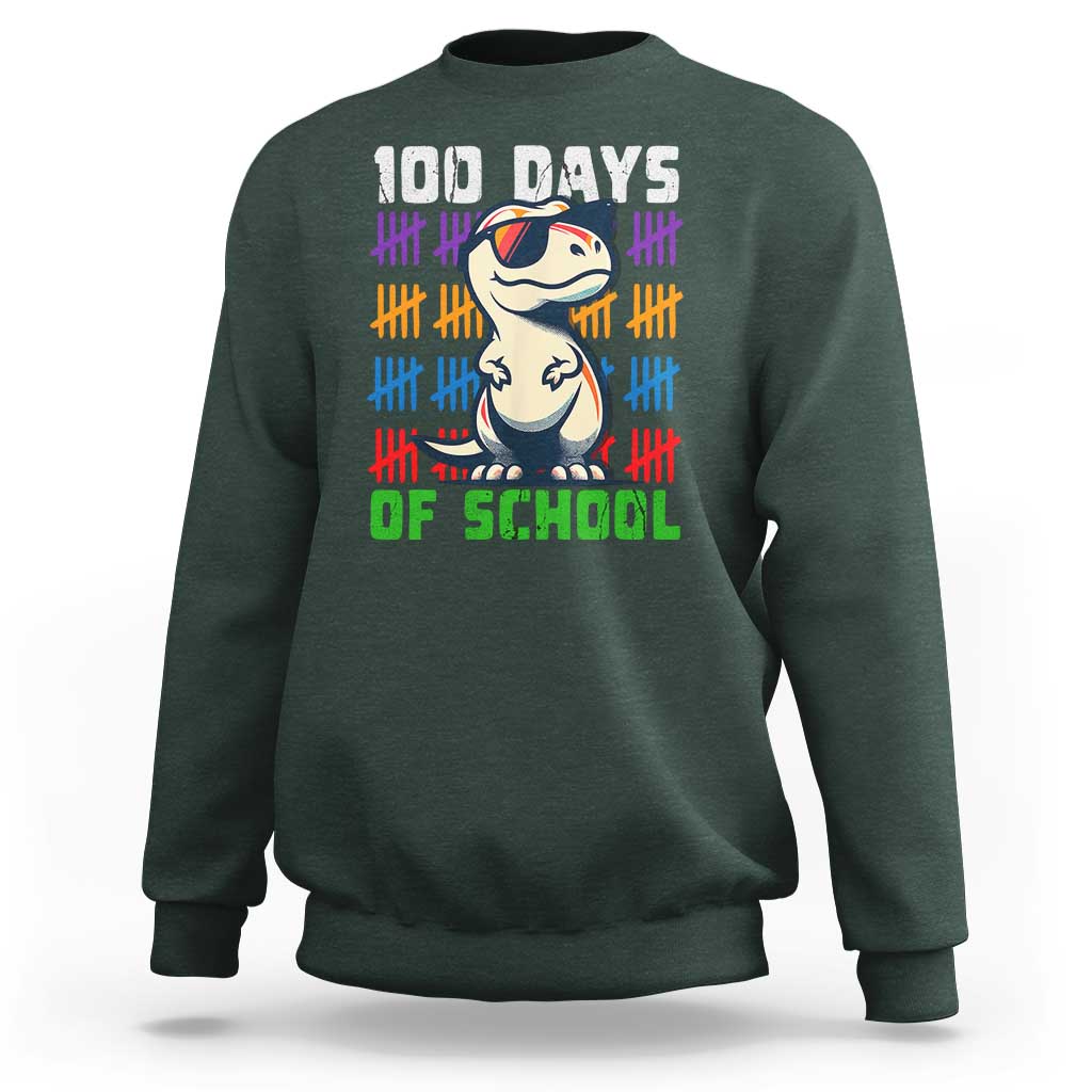 100 Days of School 100th Day Dino Sweatshirt - Wonder Print Shop