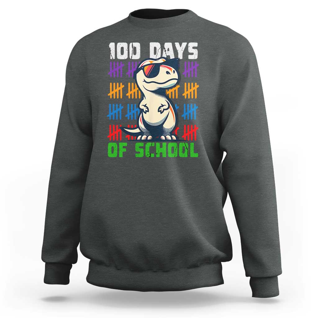 100 Days of School 100th Day Dino Sweatshirt - Wonder Print Shop