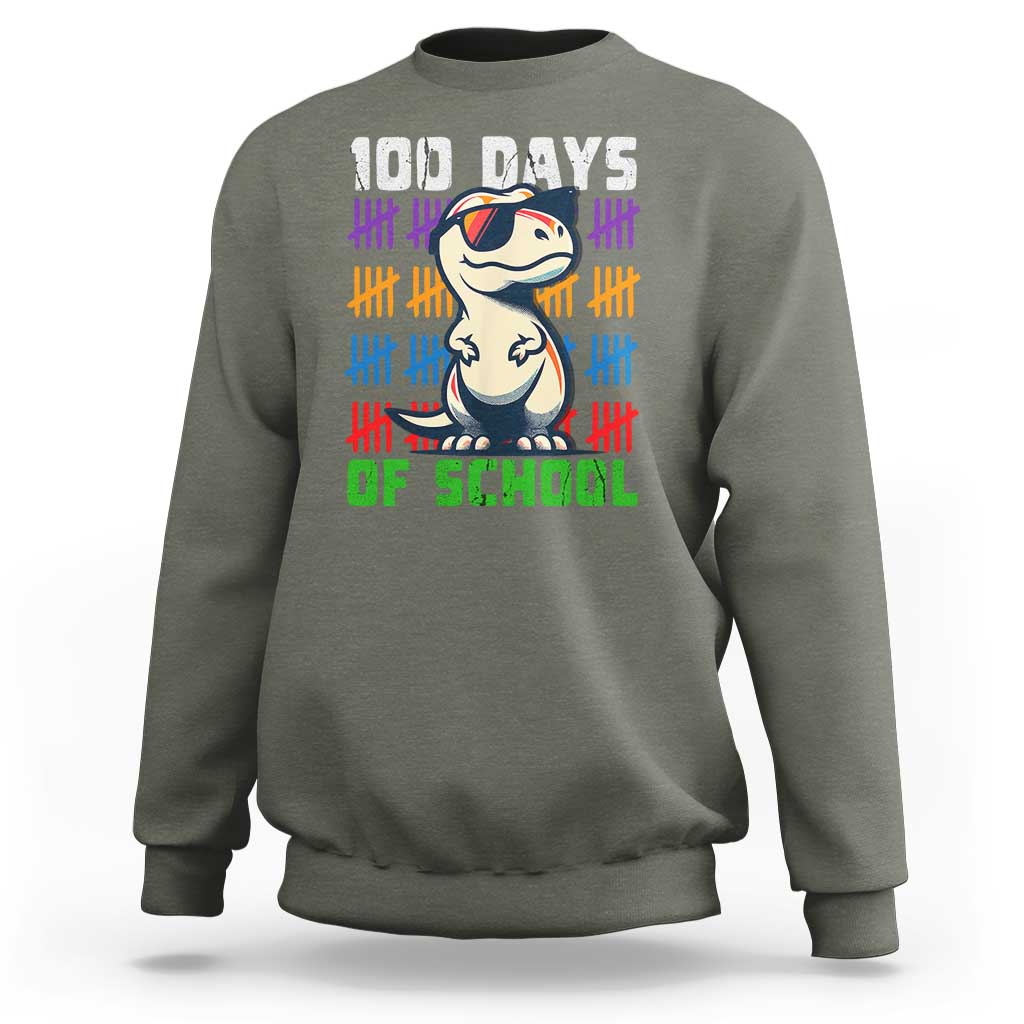 100 Days of School 100th Day Dino Sweatshirt - Wonder Print Shop