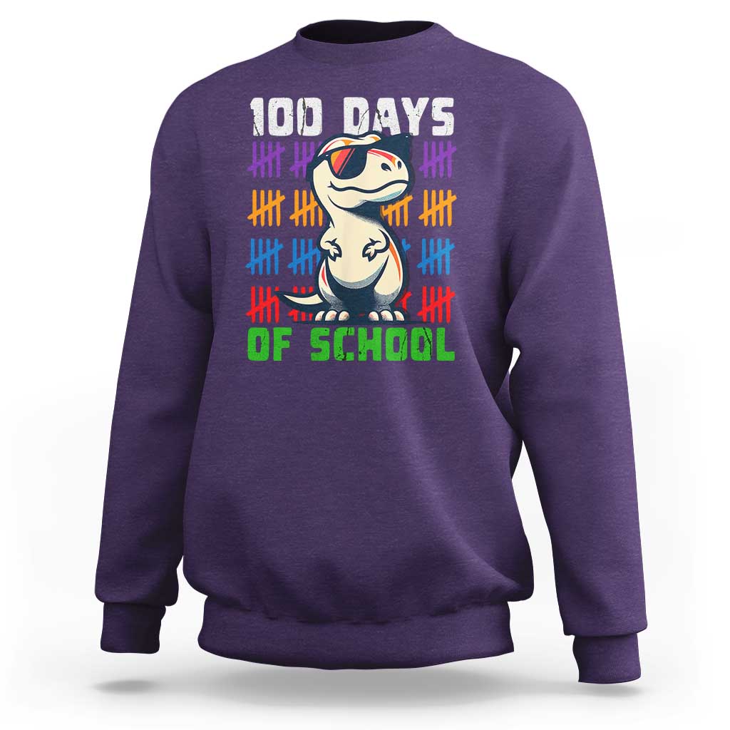100 Days of School 100th Day Dino Sweatshirt - Wonder Print Shop