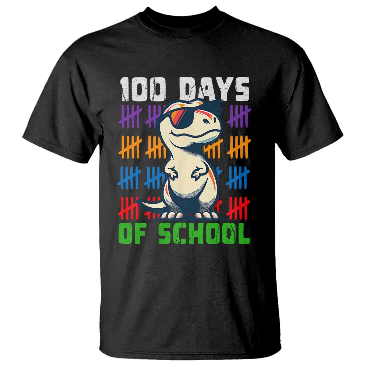 100 Days of School 100th Day Dino T Shirt - Wonder Print Shop