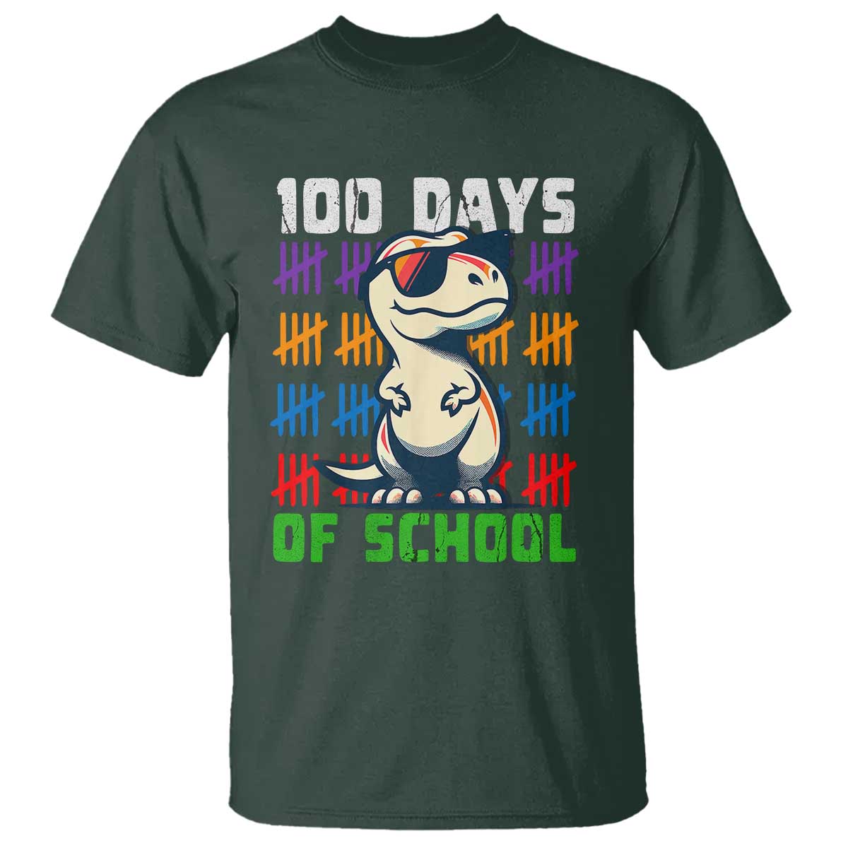 100 Days of School 100th Day Dino T Shirt - Wonder Print Shop