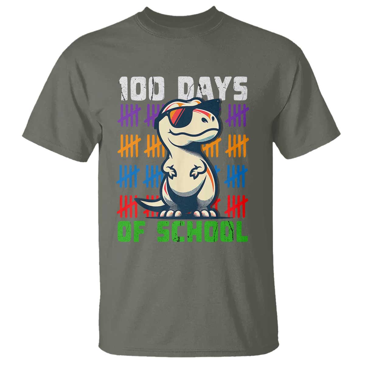 100 Days of School 100th Day Dino T Shirt - Wonder Print Shop