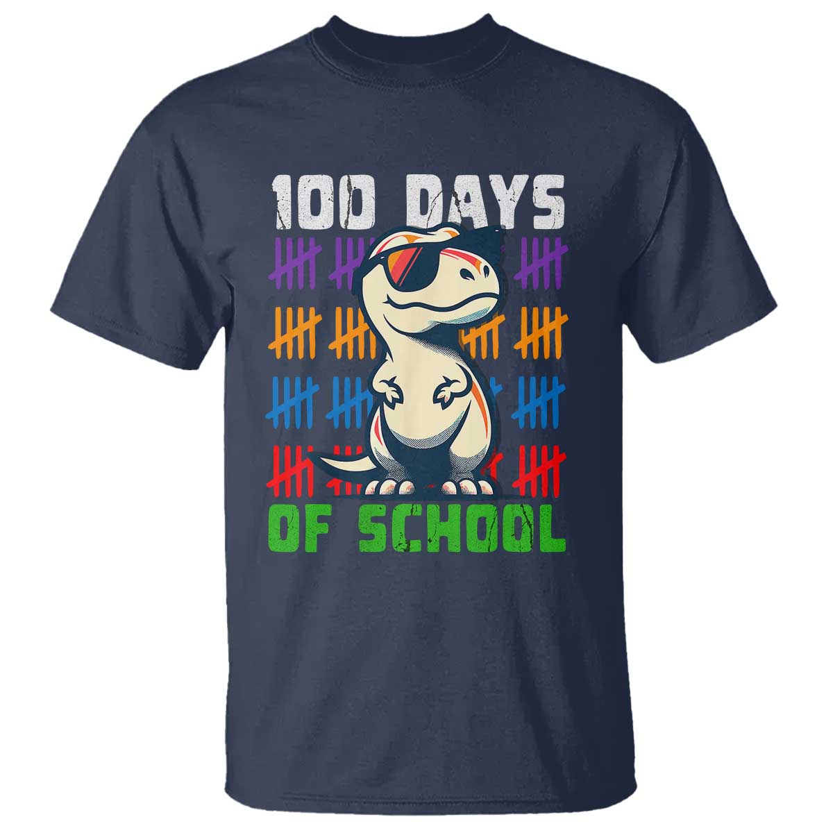 100 Days of School 100th Day Dino T Shirt - Wonder Print Shop