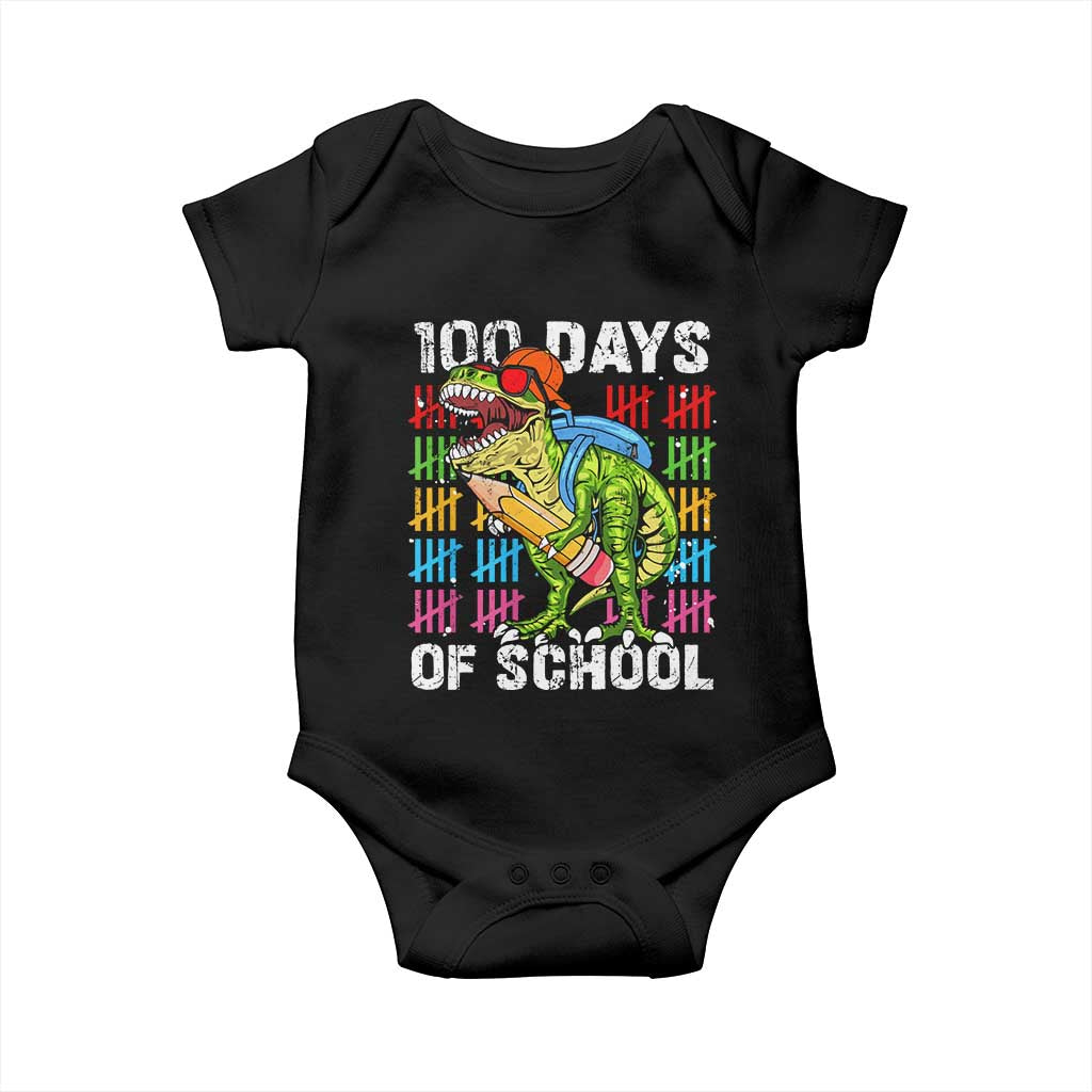 100th Day Of School Baby Onesie 100 Days Dino Dinosaur