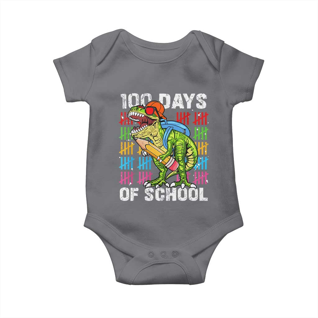 100th Day Of School Baby Onesie 100 Days Dino Dinosaur