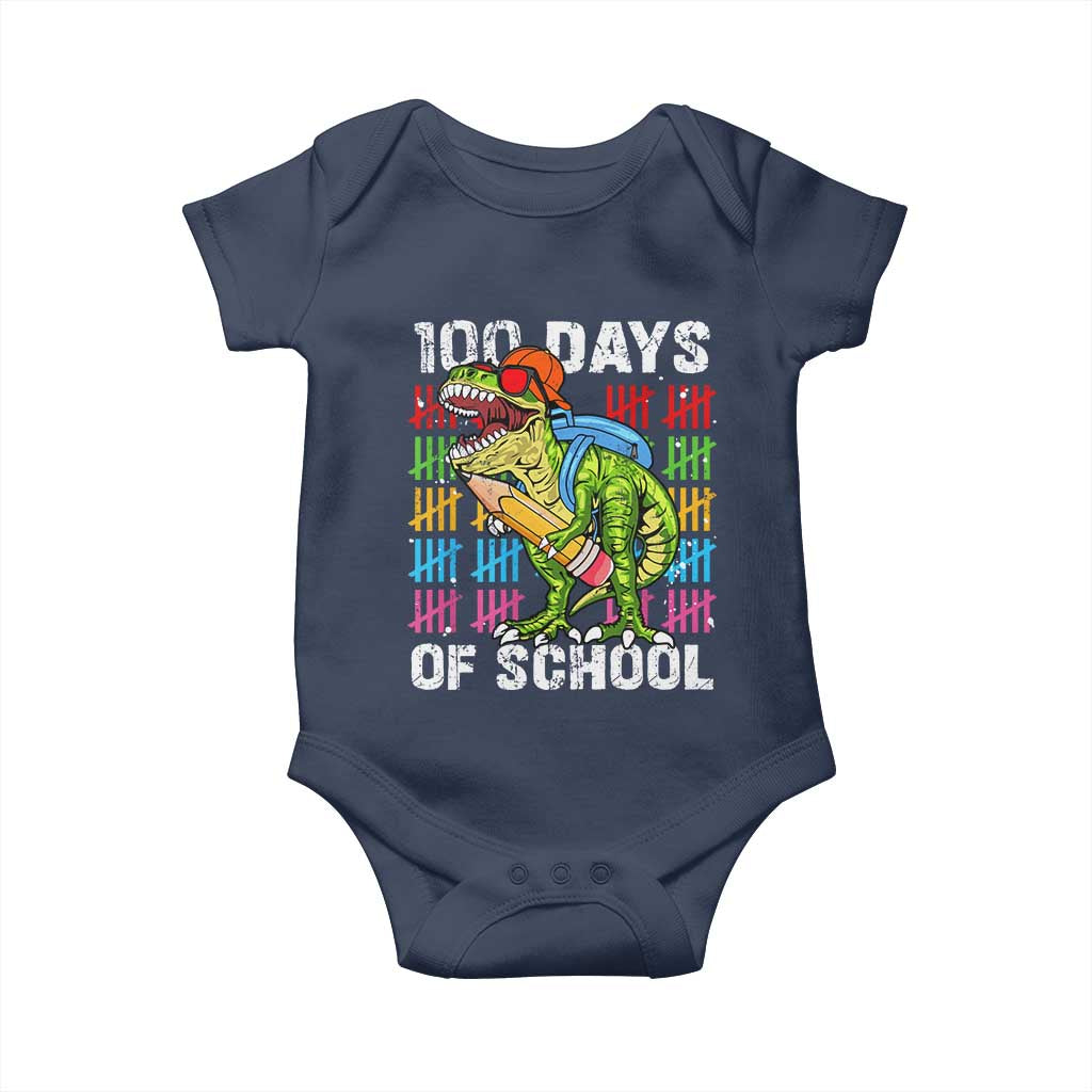 100th Day Of School Baby Onesie 100 Days Dino Dinosaur