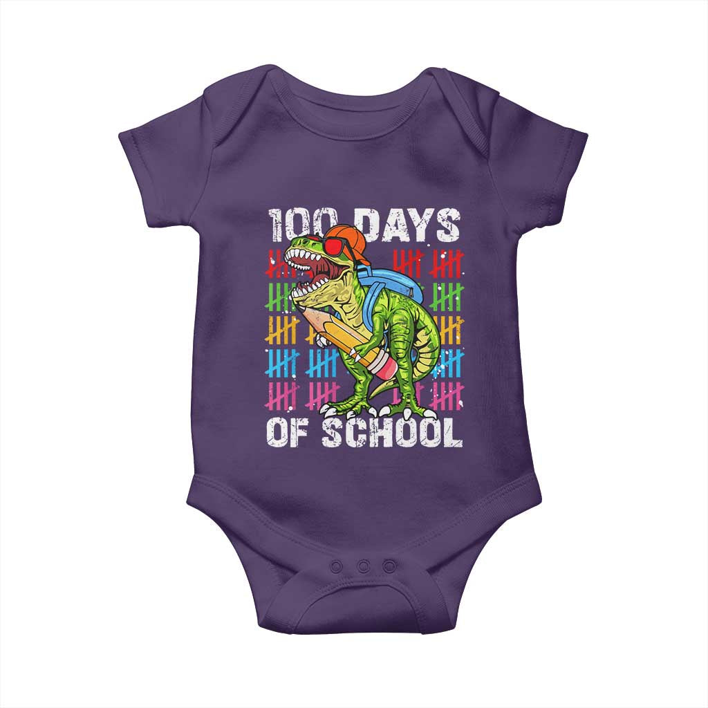 100th Day Of School Baby Onesie 100 Days Dino Dinosaur