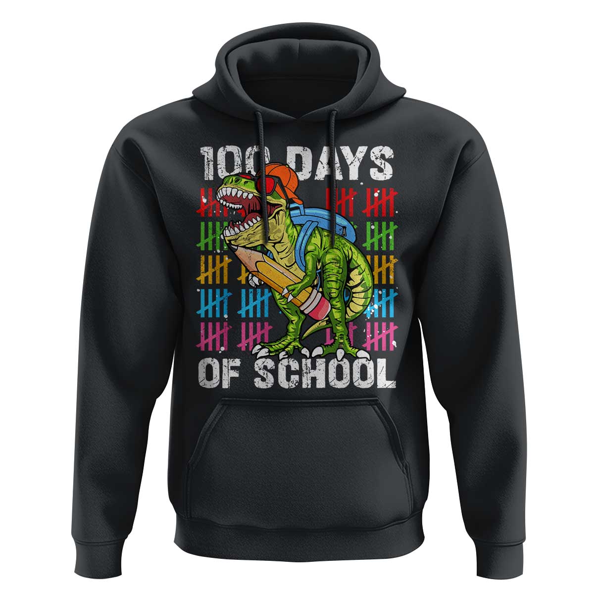 100th Day Of School Hoodie 100 Days Dino Dinosaur