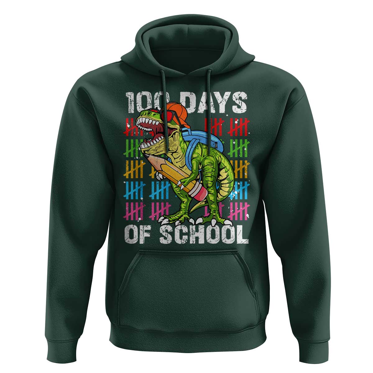 100th Day Of School Hoodie 100 Days Dino Dinosaur