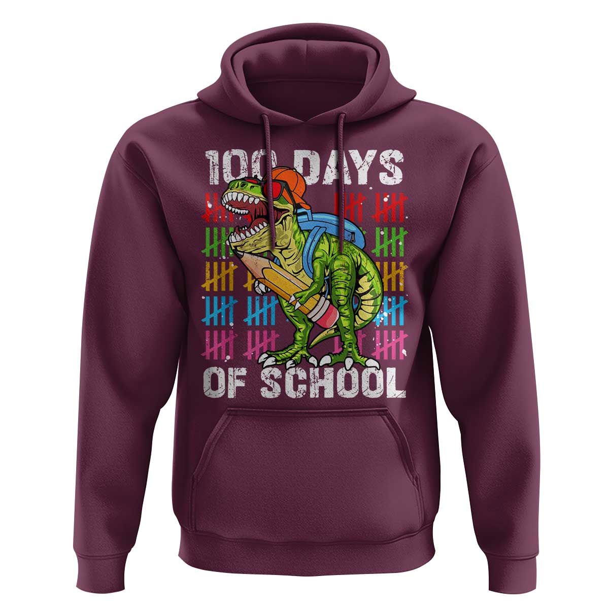 100th Day Of School Hoodie 100 Days Dino Dinosaur