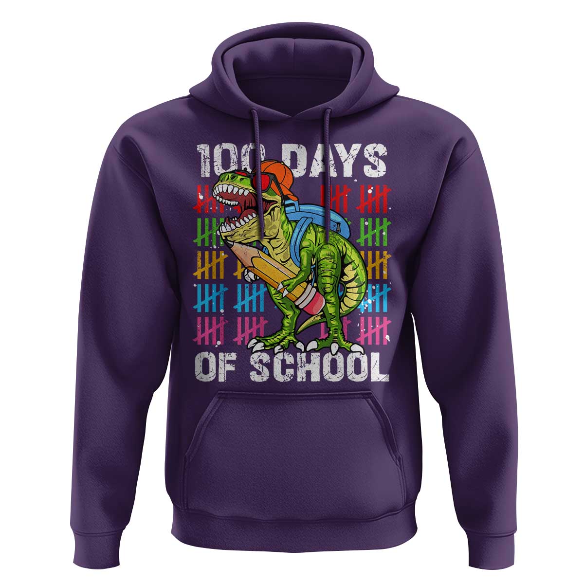 100th Day Of School Hoodie 100 Days Dino Dinosaur