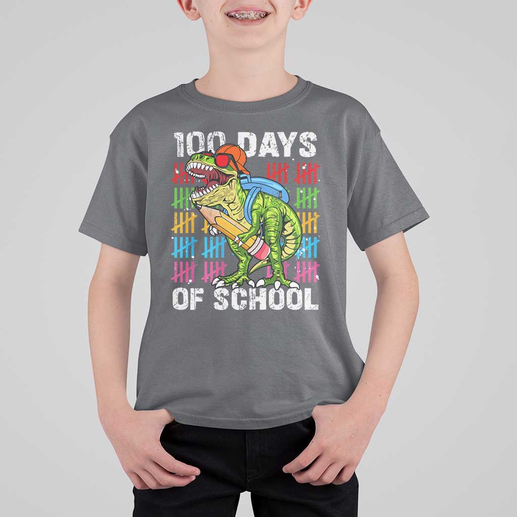 100th Day Of School T Shirt For Kid 100 Days Dino Dinosaur