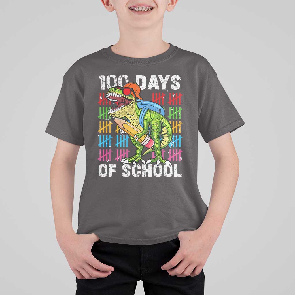 100th Day Of School T Shirt For Kid 100 Days Dino Dinosaur