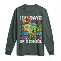 100th Day Of School Long Sleeve Shirt 100 Days Dino Dinosaur