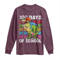 100th Day Of School Long Sleeve Shirt 100 Days Dino Dinosaur