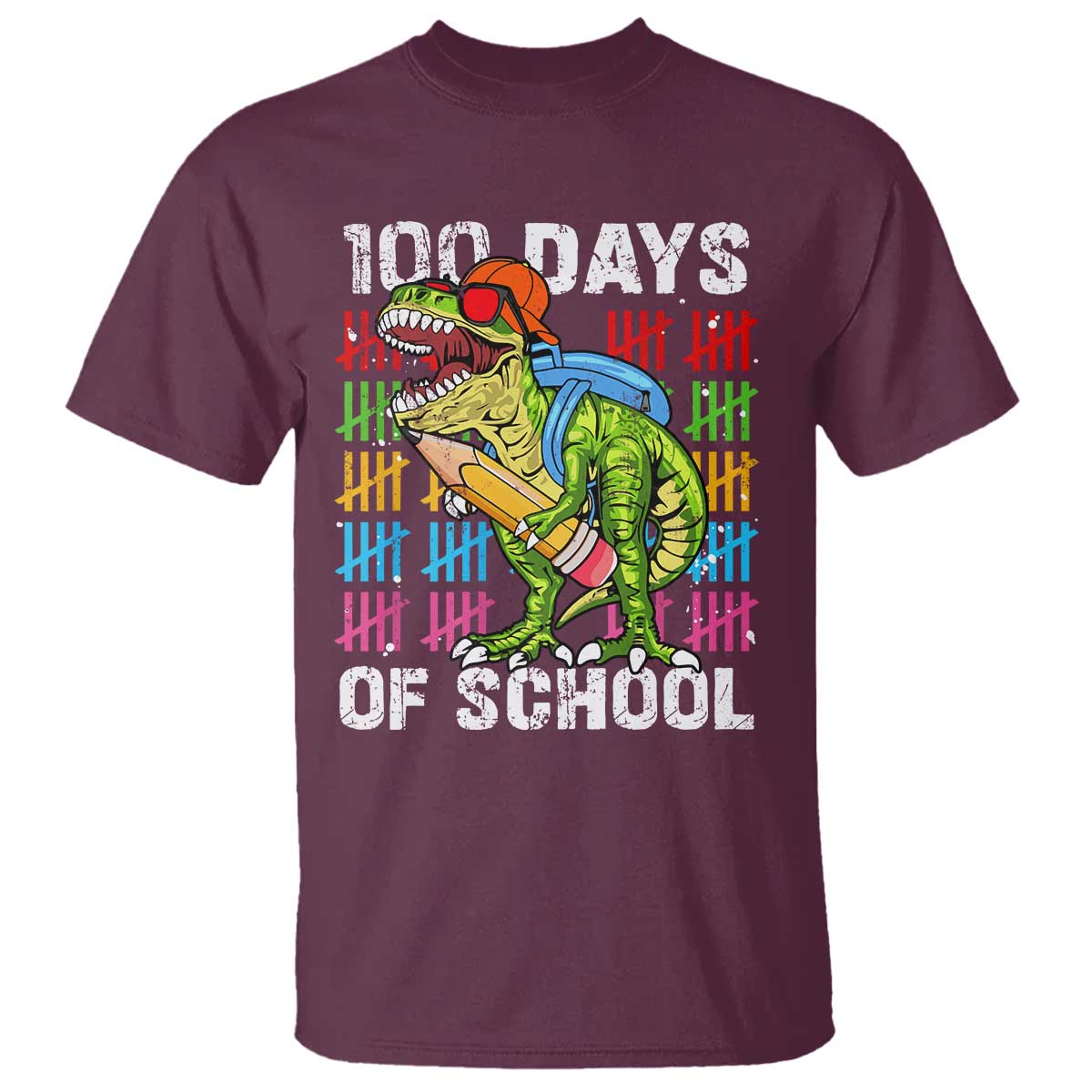 100th Day Of School T Shirt 100 Days Dino Dinosaur