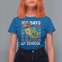 100th Day Of School T Shirt For Women 100 Days Dino Dinosaur