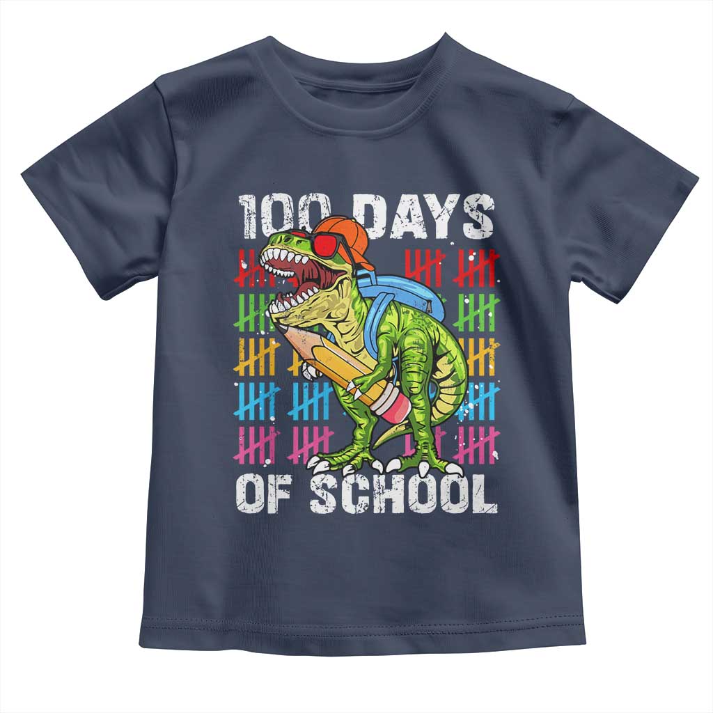 100th Day Of School Toddler T Shirt 100 Days Dino Dinosaur