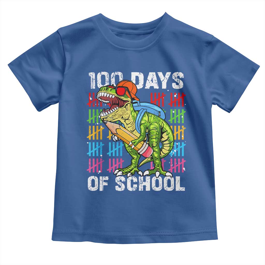 100th Day Of School Toddler T Shirt 100 Days Dino Dinosaur