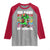 100 Days of School 100th Day Dino Raglan Shirt Trex Dino Skateboard Skateboarding Boys Gift
