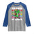 100 Days of School 100th Day Dino Raglan Shirt Trex Dino Skateboard Skateboarding Boys Gift