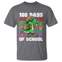 100 Days of School 100th Day Dino T Shirt Trex Dino Skateboard Skateboarding Boys Gift - Wonder Print Shop