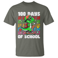 100 Days of School 100th Day Dino T Shirt Trex Dino Skateboard Skateboarding Boys Gift - Wonder Print Shop
