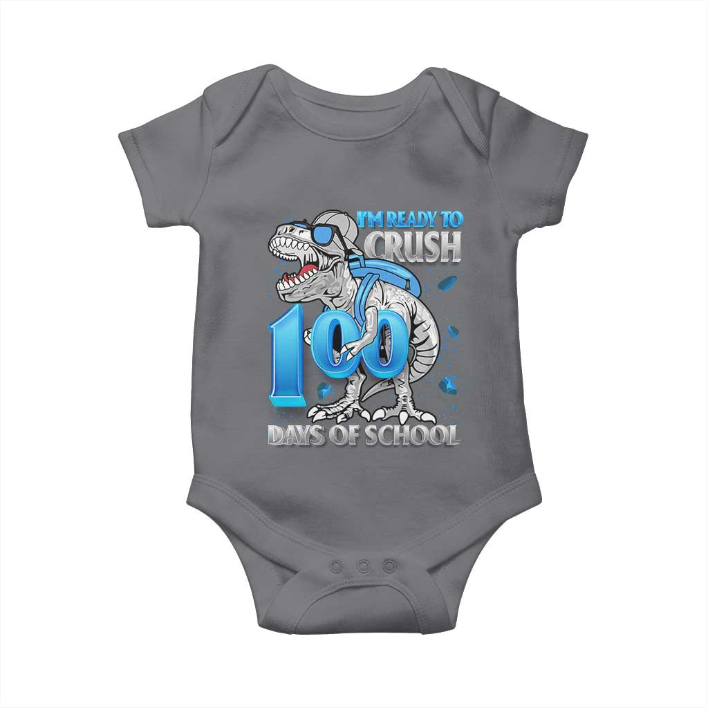 100 Days Of School Dinosaur Baby Onesie Trex 100th Day of School Boy Gifts