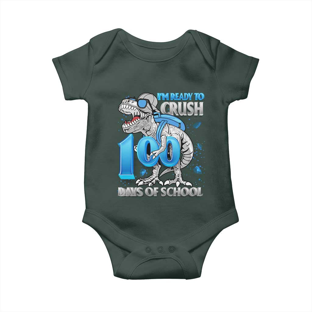 100 Days Of School Dinosaur Baby Onesie Trex 100th Day of School Boy Gifts