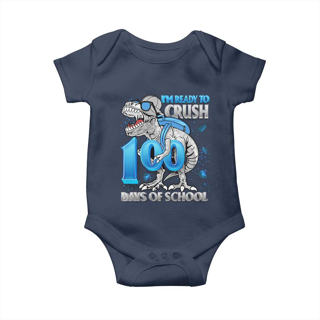 100 Days Of School Dinosaur Baby Onesie Trex 100th Day of School Boy Gifts