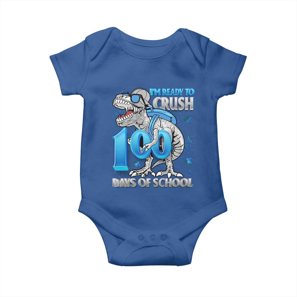 100 Days Of School Dinosaur Baby Onesie Trex 100th Day of School Boy Gifts