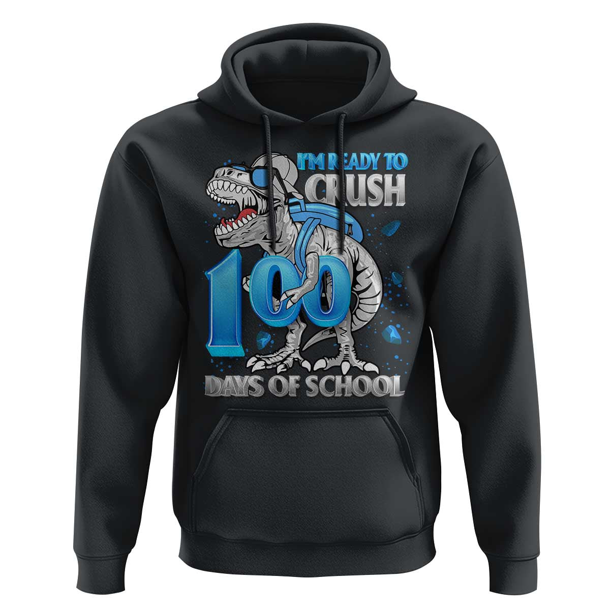 100 Days Of School Dinosaur Hoodie Trex 100th Day of School Boy Gifts