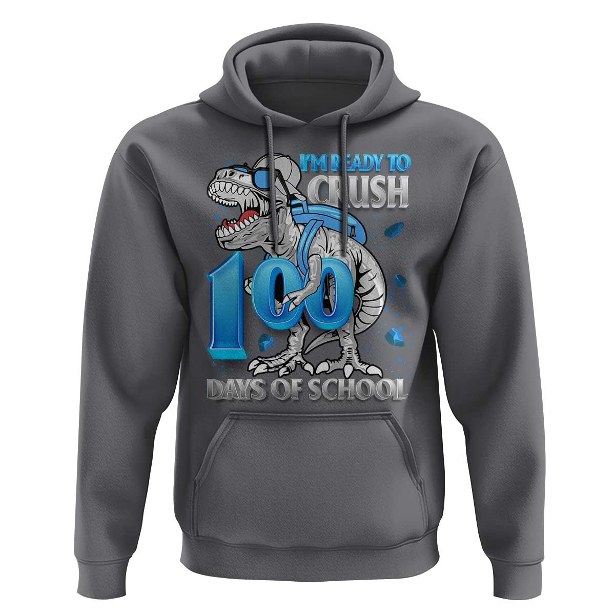 100 Days Of School Dinosaur Hoodie Trex 100th Day of School Boy Gifts