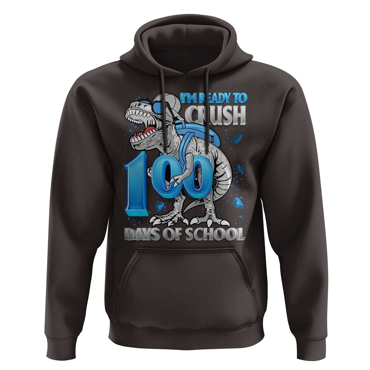 100 Days Of School Dinosaur Hoodie Trex 100th Day of School Boy Gifts