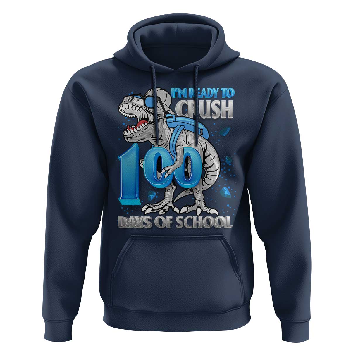 100 Days Of School Dinosaur Hoodie Trex 100th Day of School Boy Gifts