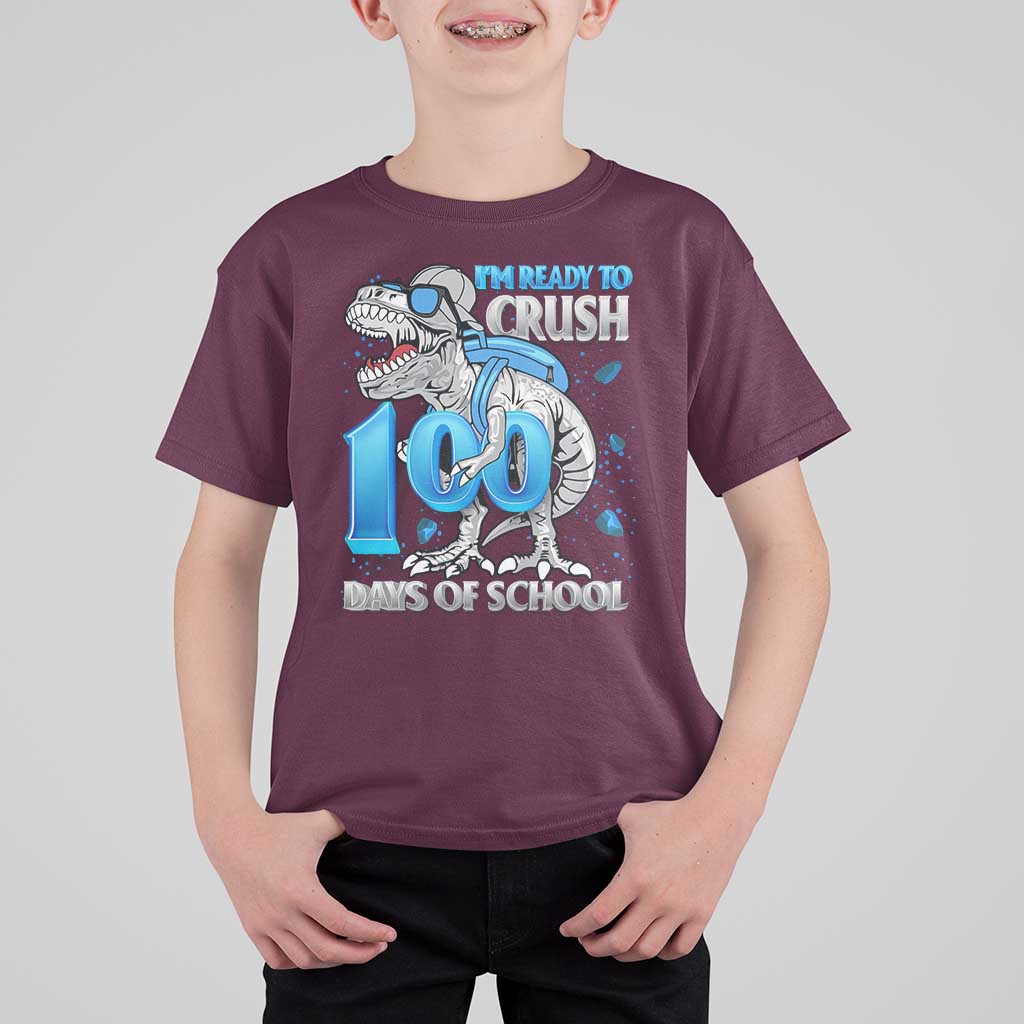 100 Days Of School Dinosaur T Shirt For Kid Trex 100th Day of School Boy Gifts - Wonder Print Shop